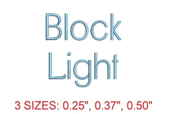 Block Light Embroidery Font for Chic Apparel