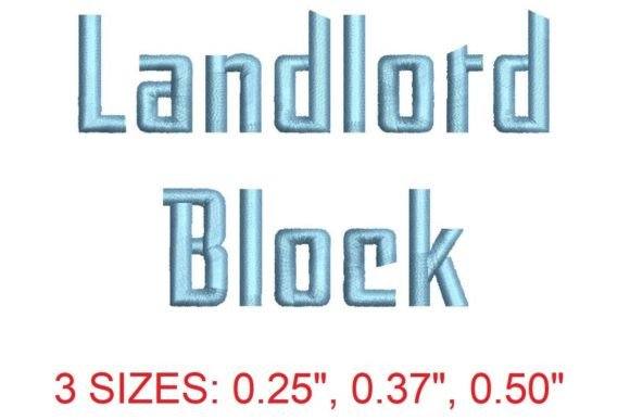 Landlord Block Embroidery Font: A Bold Addition