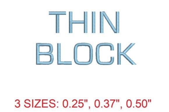 Thin Block Embroidery Font: A Modern and Sleek Choice